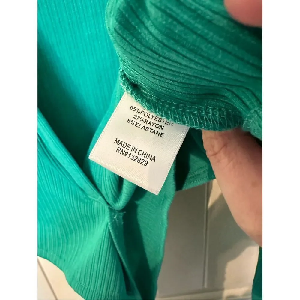 Lovers + Friends Ludrow Turquoise Long Sleeve Cropped Wrap Top Women’s Size L
